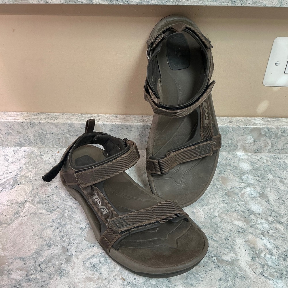 Teva Sandals Minam 9 Brown Outdoor Hiking Sport Strappy Hook Loop F10011K